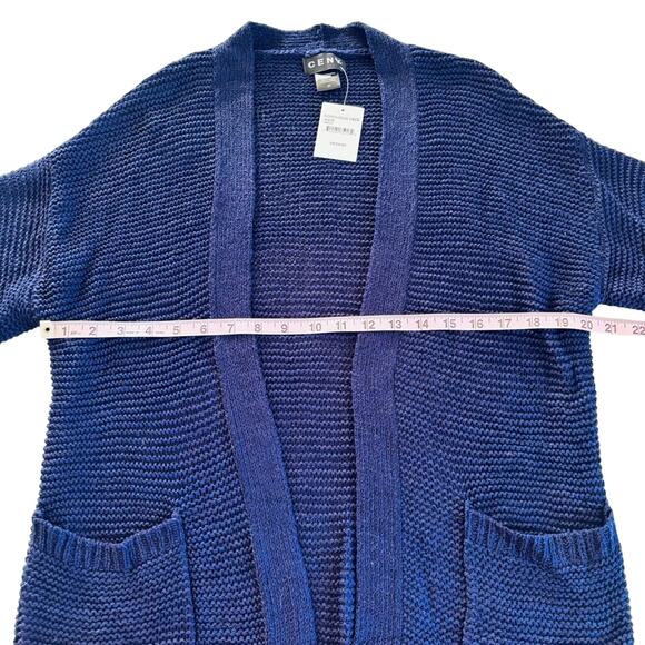 Ceny Navy Blue Knit Open Front Cardigan Size Medium NWT - Picture 4 of 7